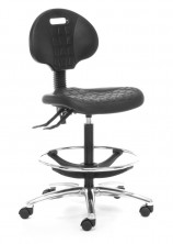 Lab 300 Tech Chair. Gas Lift. Back Angle. Chrome Footring. Chrome Base. Afrdi Tested